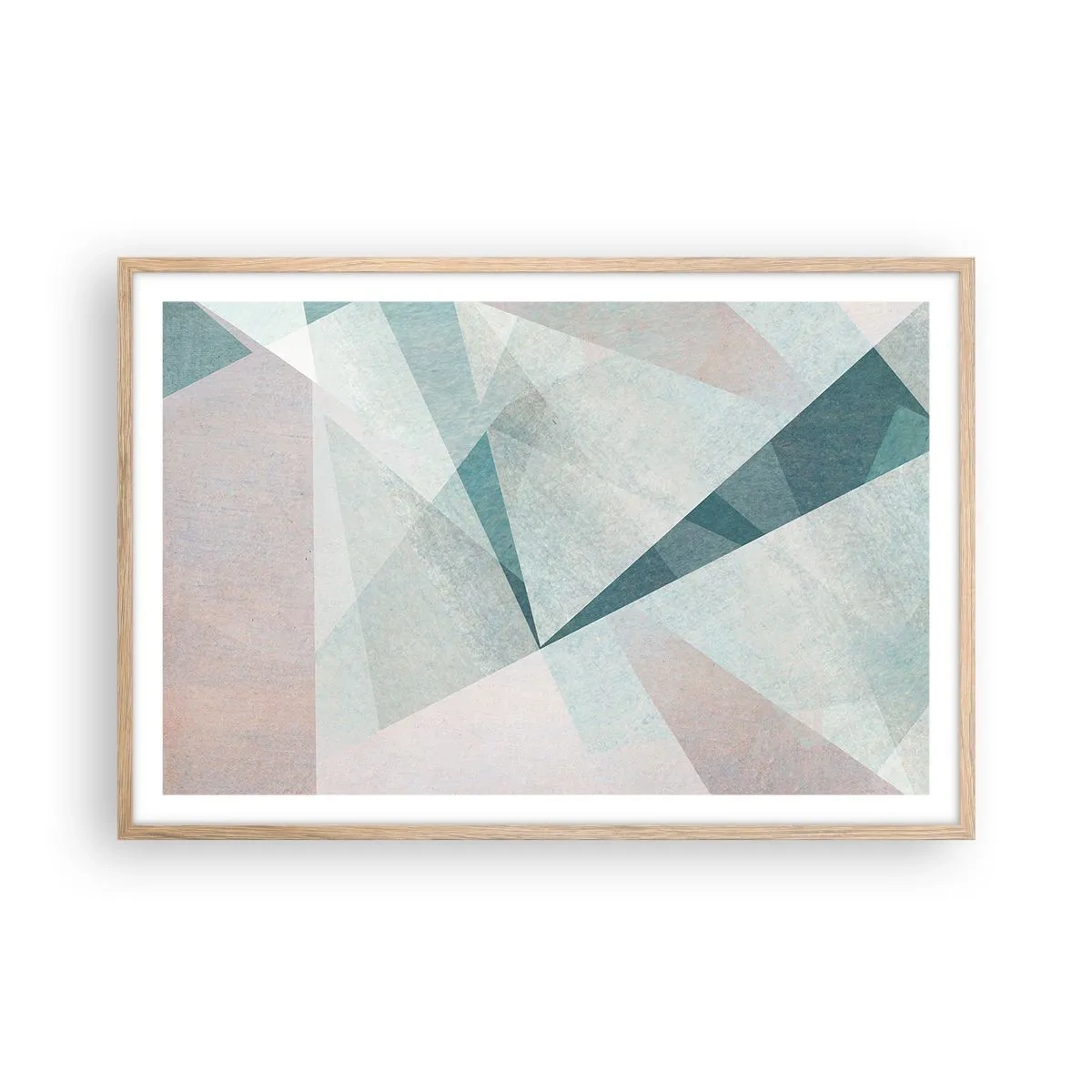 Plakat i ramme af lyst egetræ - Rolig og alligevel dynamisk - 91x61 cm