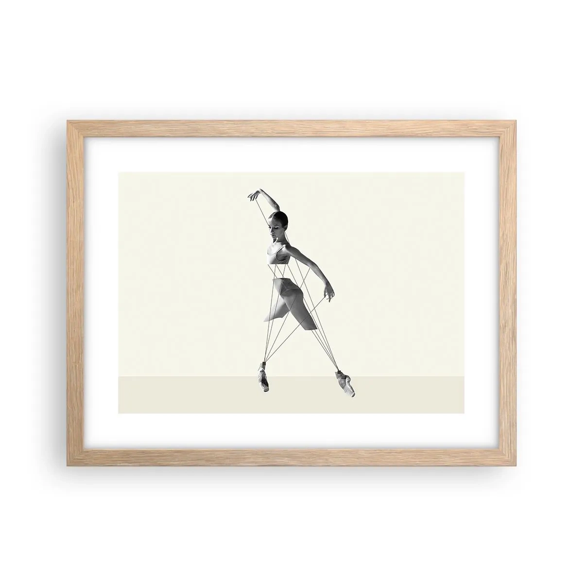 Plakat i ramme af lyst egetræ - I verdens teater - 40x30 cm