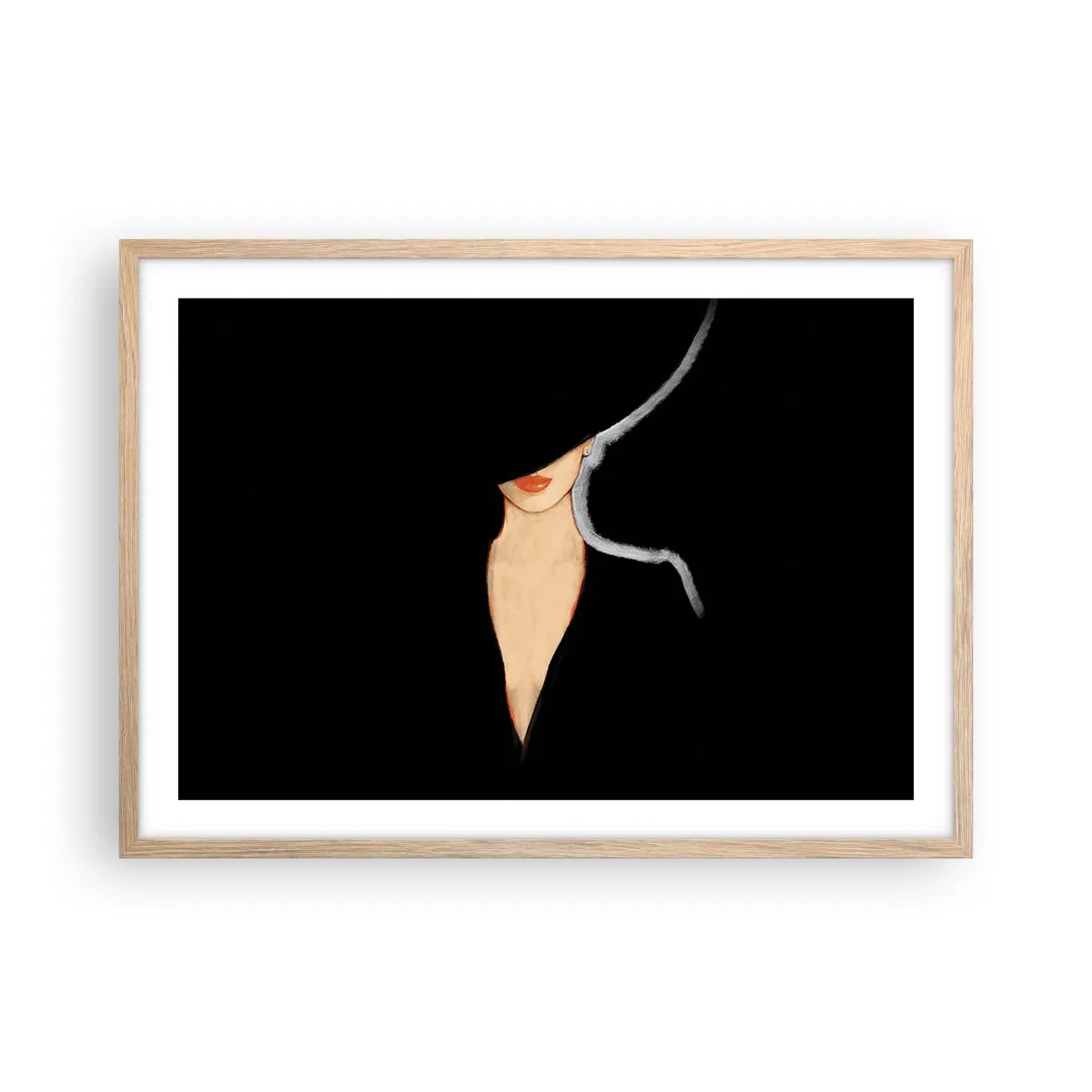 Plakat i ramme af lyst egetræ - Elegance og stil - 70x50 cm