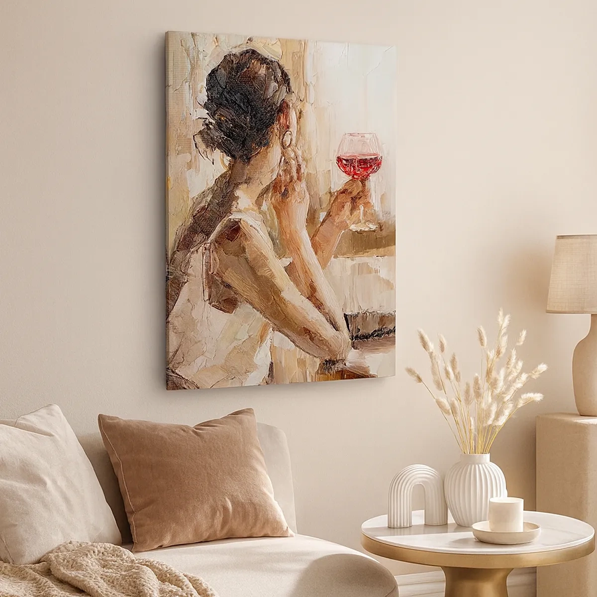 Lærredstryk - Billede på lærred - Smagen af et godt øjeblik - 50x70 cm