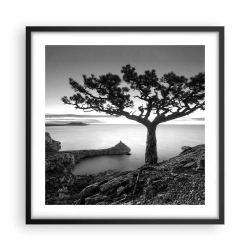 Plakat i sort ramme - Fred hele vejen til horisonten - 50x50 cm