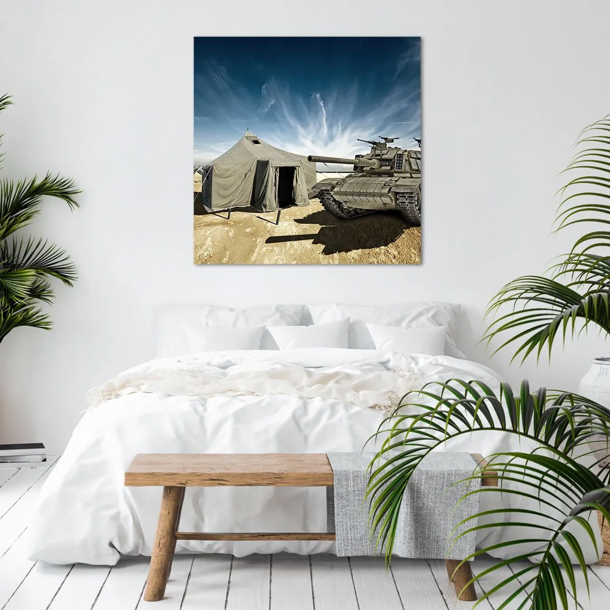Lærredstryk - Billede på lærred - En militær drøm - 60x60 cm