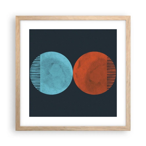 Plakat i ramme af lyst egetræ - Kun geometri? - 40x40 cm