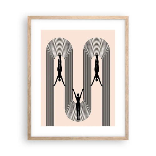 Plakat i ramme af lyst egetræ - På hovedet nedad - 40x50 cm