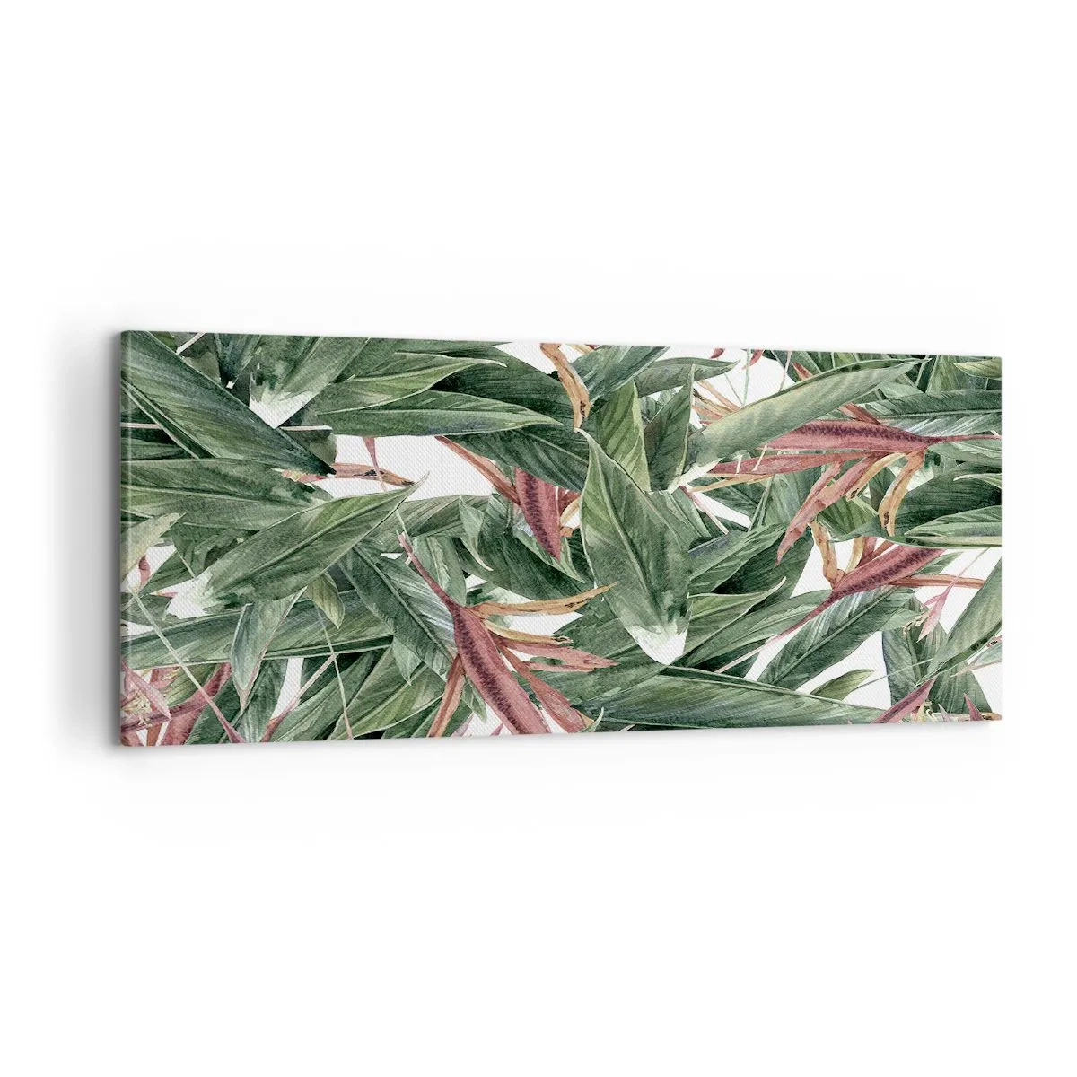 Lærredstryk - Billede på lærred - Smaragd- og syrenbuskads - 100x40 cm