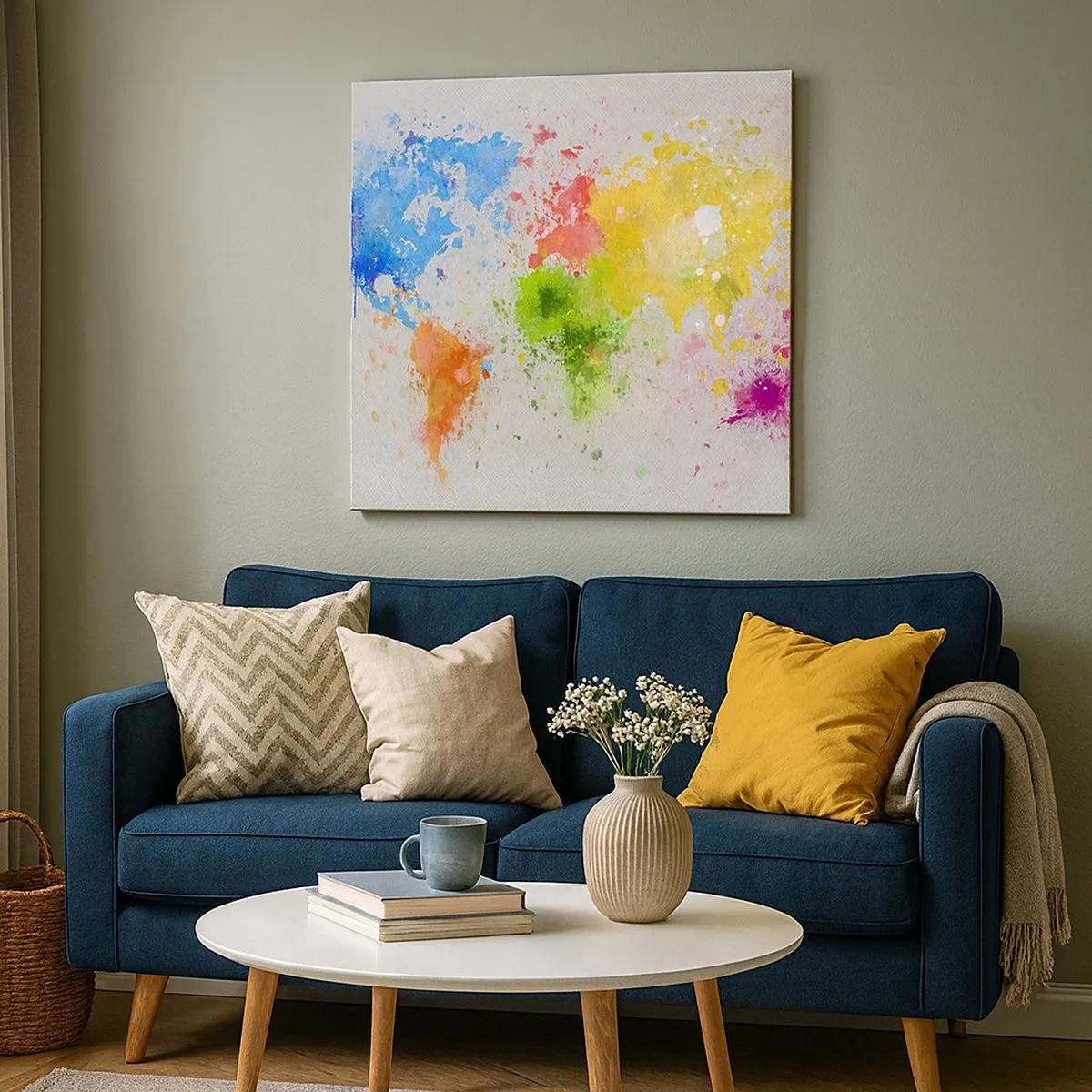 Lærredstryk - Billede på lærred - Alle verdens farver - 30x30 cm