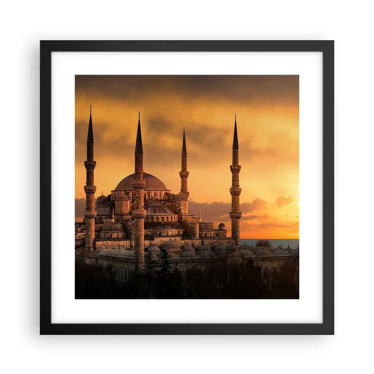 Plakat i sort ramme - Gud er stor - 40x40 cm