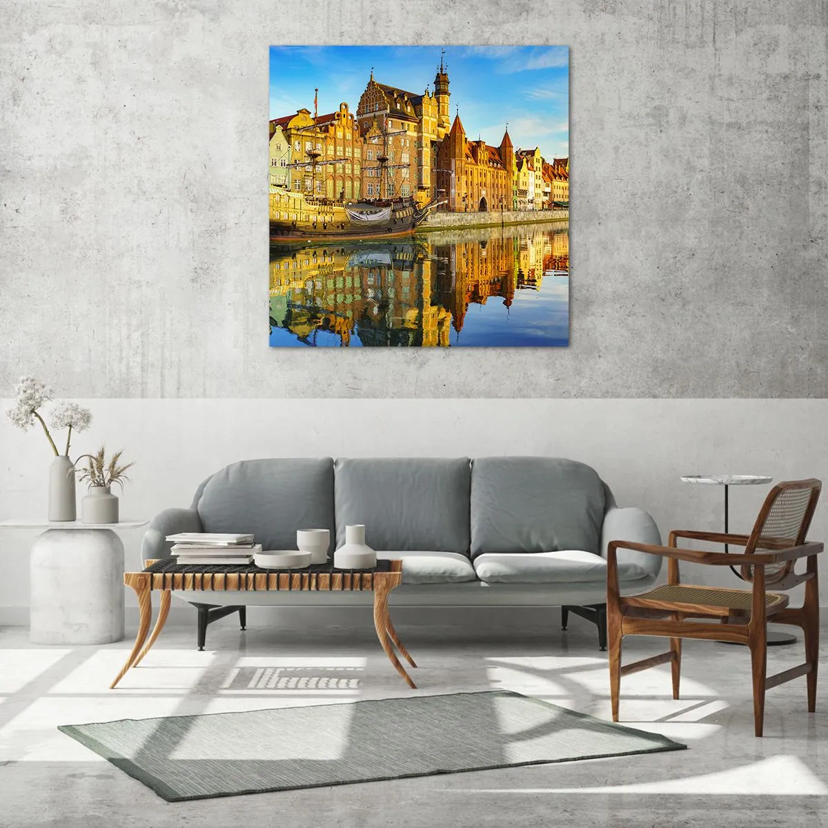 Billede på glas - Et spejlbillede af fortiden - 40x40 cm