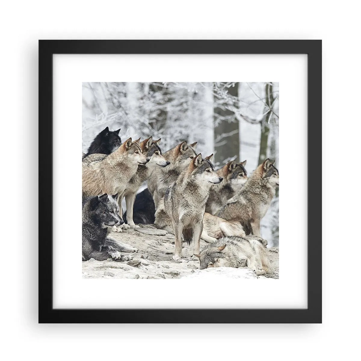 Plakat i sort ramme - Familie og venner - 30x30 cm