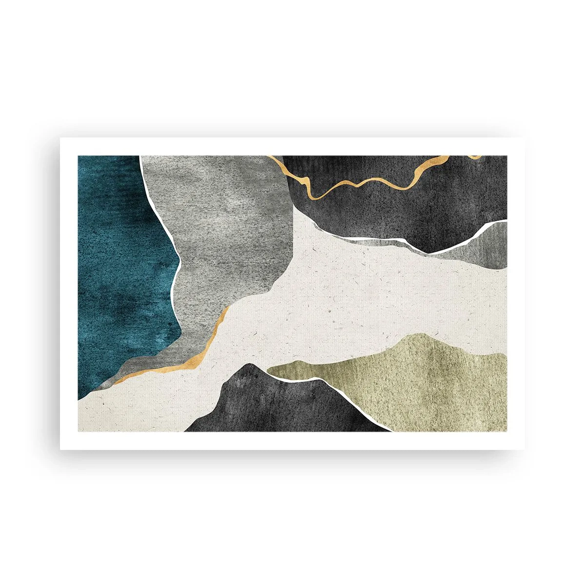 Plakat - Mosaikkomposition med en streng af guld - 91x61 cm