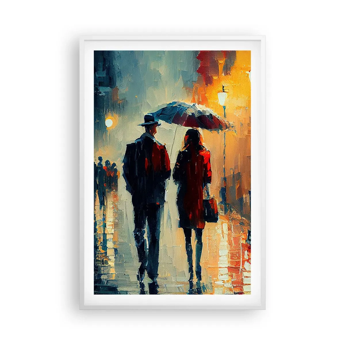 Plakat i hvid ramme - Urban kærlighedshistorie - 61x91 cm