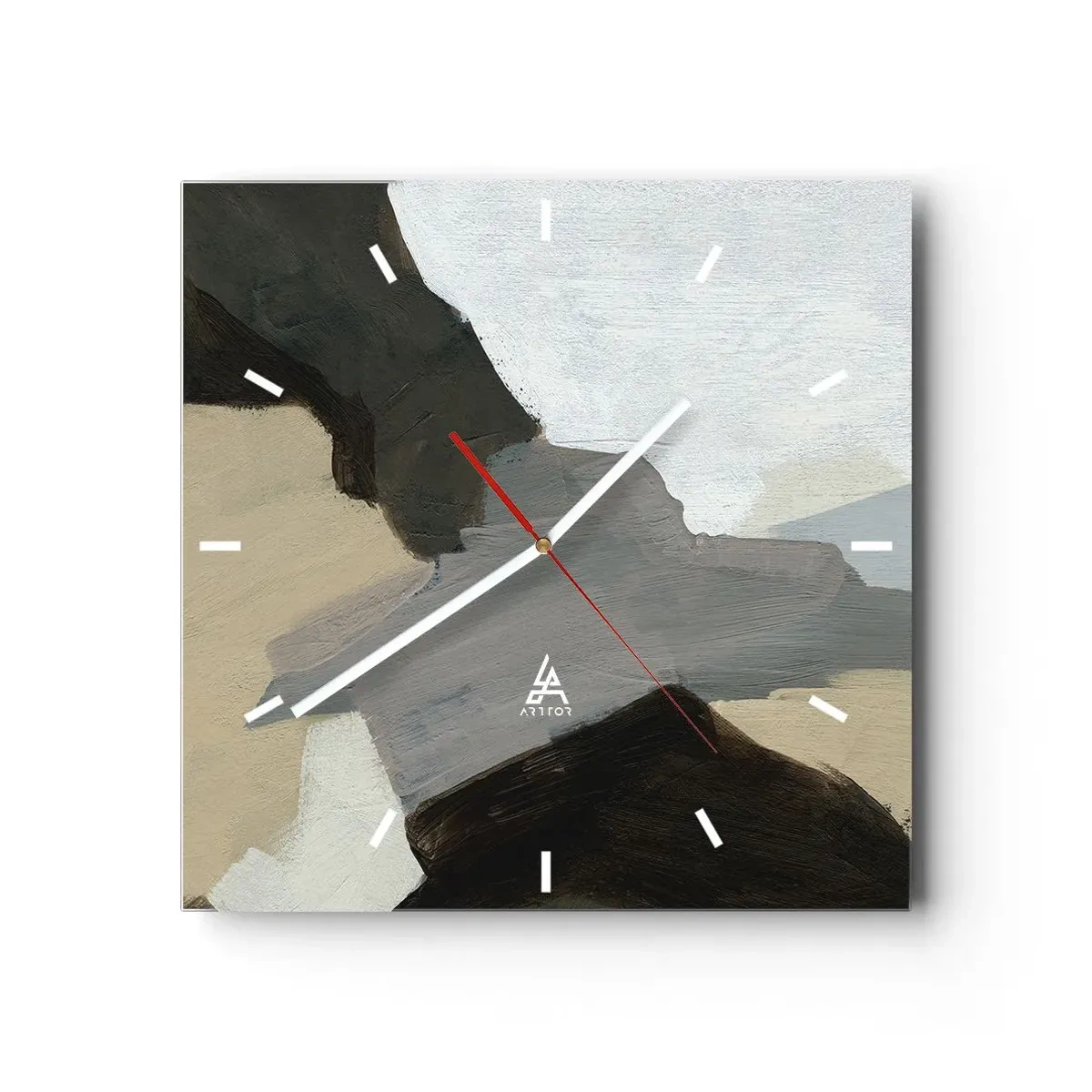 Vægur, Uret - Abstraktion: afsked med det grå - 30x30 cm