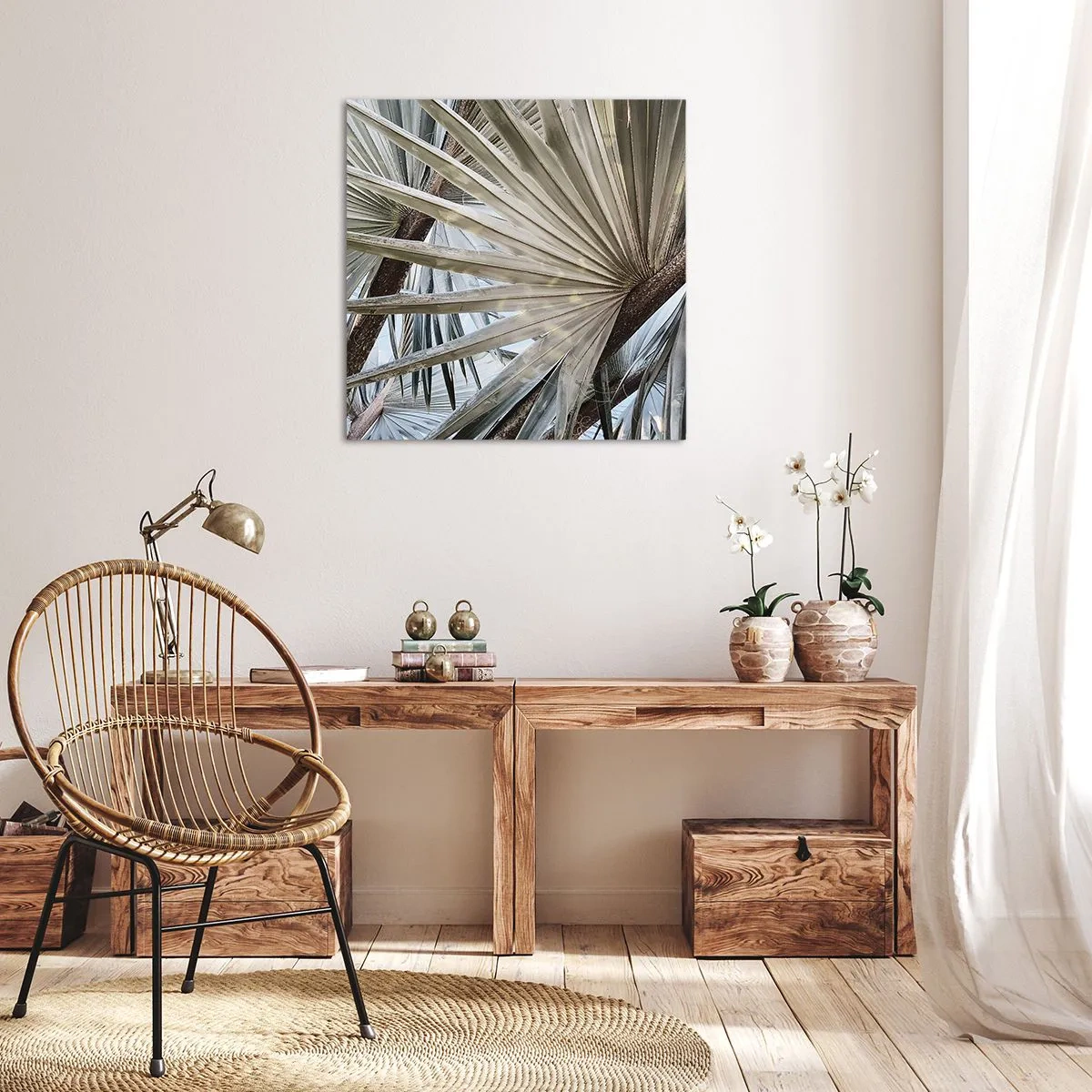 Lærredstryk - Billede på lærred - Ventilatorer i troperne - 70x70 cm