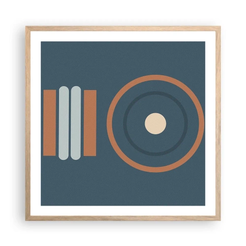 Plakat i ramme af lyst egetræ - Essensen af tingene - 60x60 cm