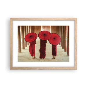 Plakat i ramme af lyst egetræ - På vej til det rene land - 40x30 cm