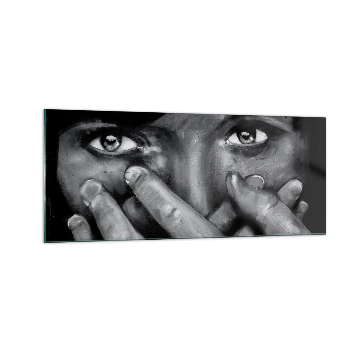 Billede på glas - Jeg vil ikke sige, hvem der har malet det - 100x40 cm