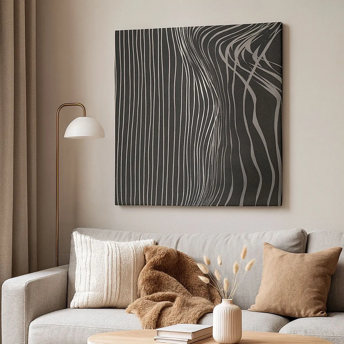 Lærredstryk - Billede på lærred - Rytme og accent - 30x30 cm