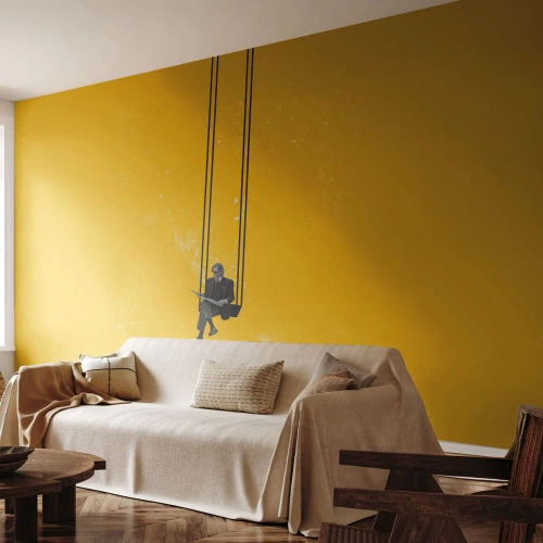 Fototapet Premium Sand - En dag som alle andre - Moderne kunst, Svinge, Mand - 200x140 cm