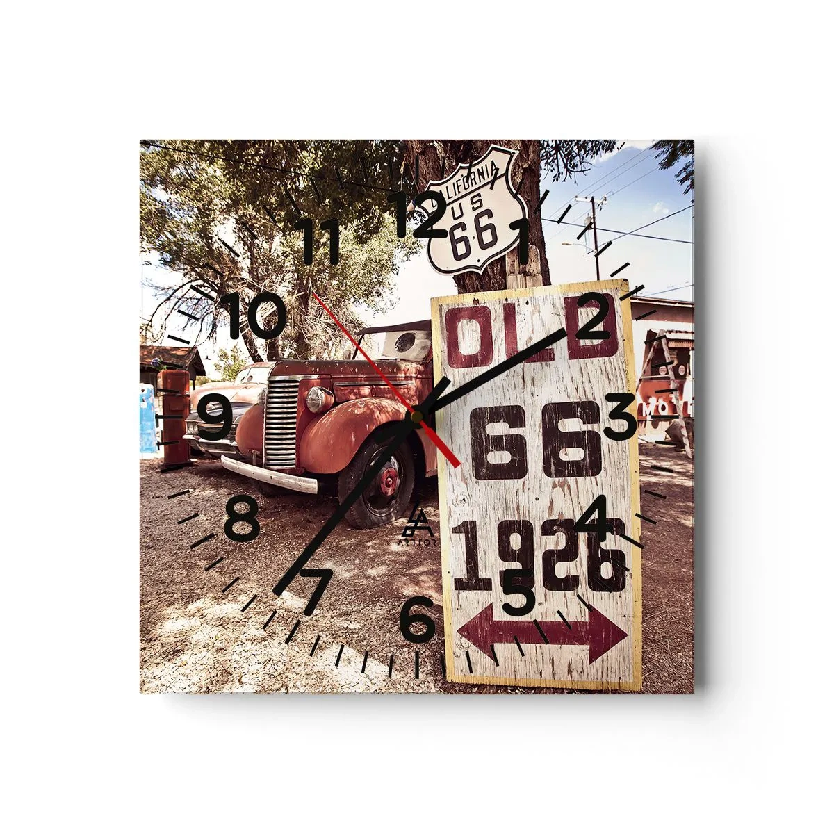 Vægur, Uret - En legende om det amerikanske landskab - 40x40 cm