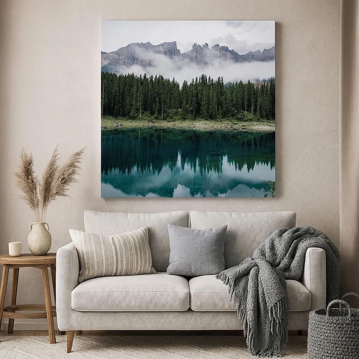 Lærredstryk - Billede på lærred - Hys, tys, lad os ikke vække sovevandet... - 30x30 cm