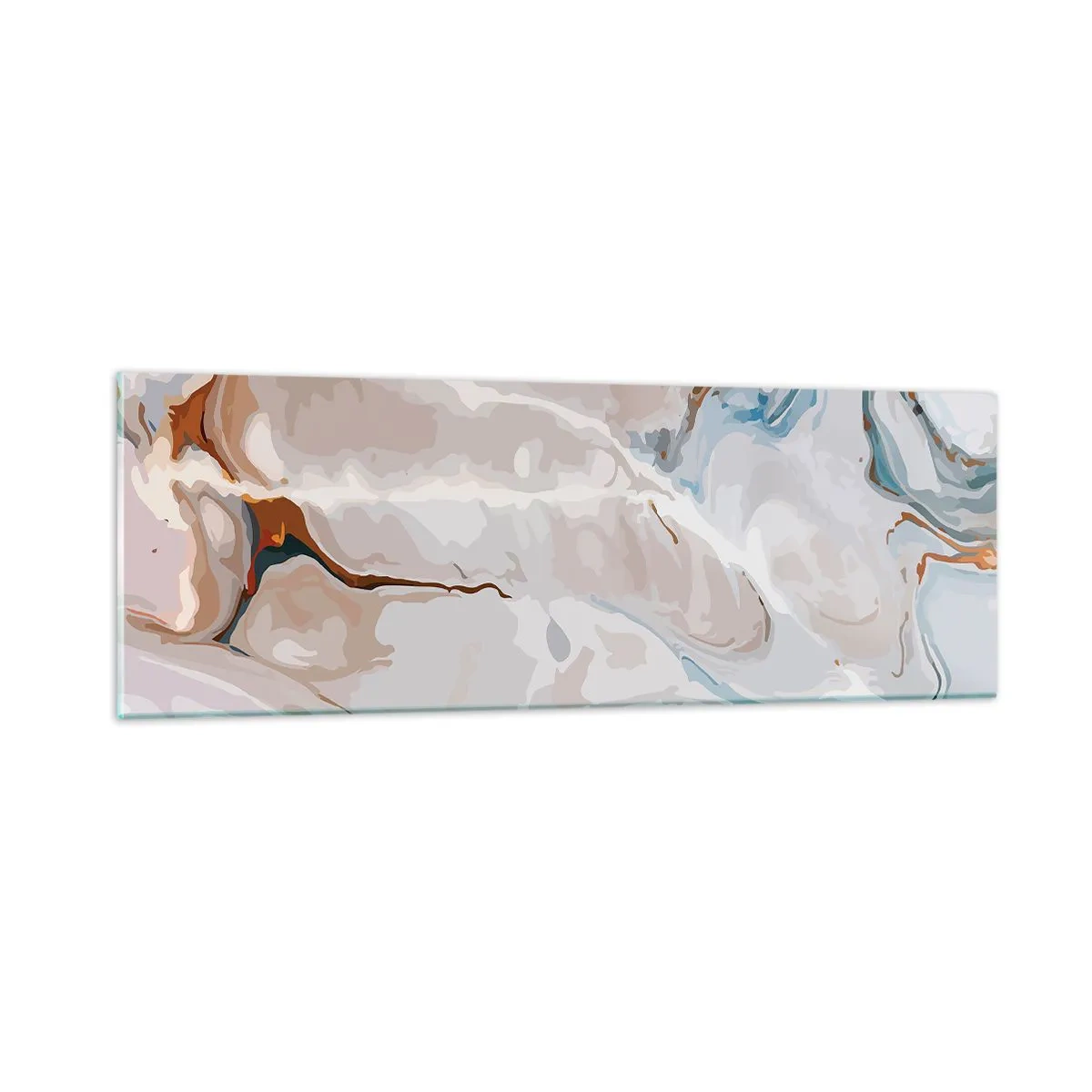 Billede på glas - Blå slynger sig under det hvide - 90x30 cm