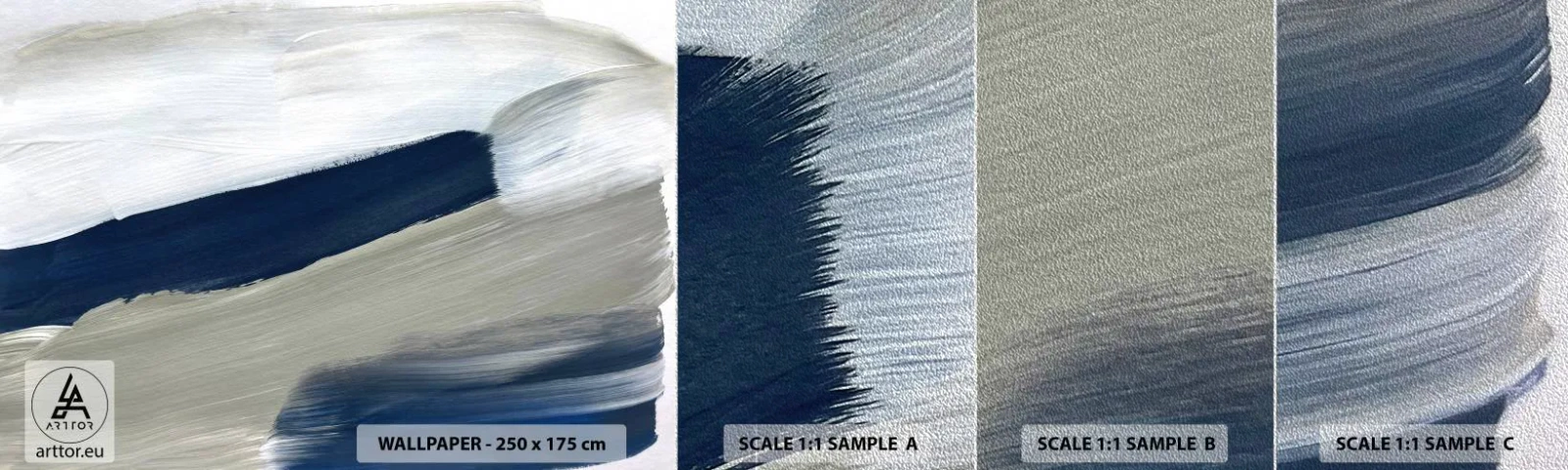 Prøve Fototapet Premium Sand - Møde med det hvide - Stykke, Minimalistisk, Moderne - 100x30 cm