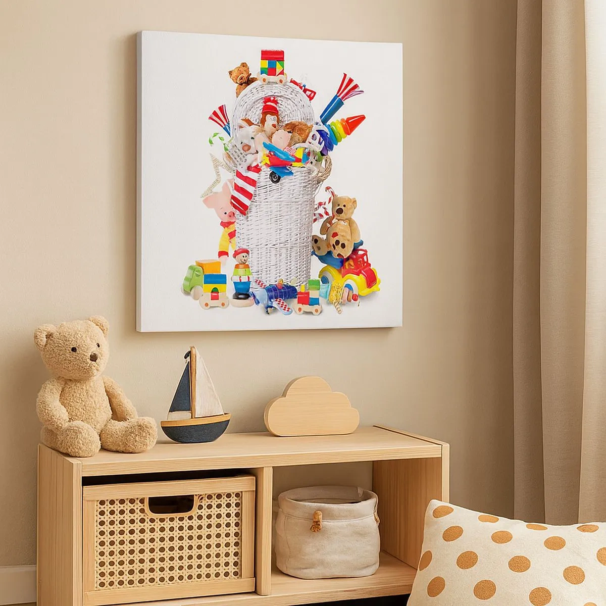 Lærredstryk - Billede på lærred - Småbørns skatte - 30x30 cm