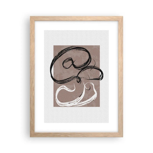 Plakat i ramme af lyst egetræ - Komposition - en søgen efter fuldstændighed - 30x40 cm