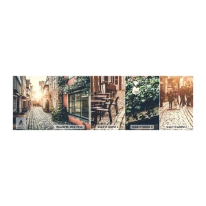 Prøve Fototapet Selvklæbende Deluxe Sticker - En rosengyde i et lyserødt skær - By, Holland, Arkitektur - 100x30 cm