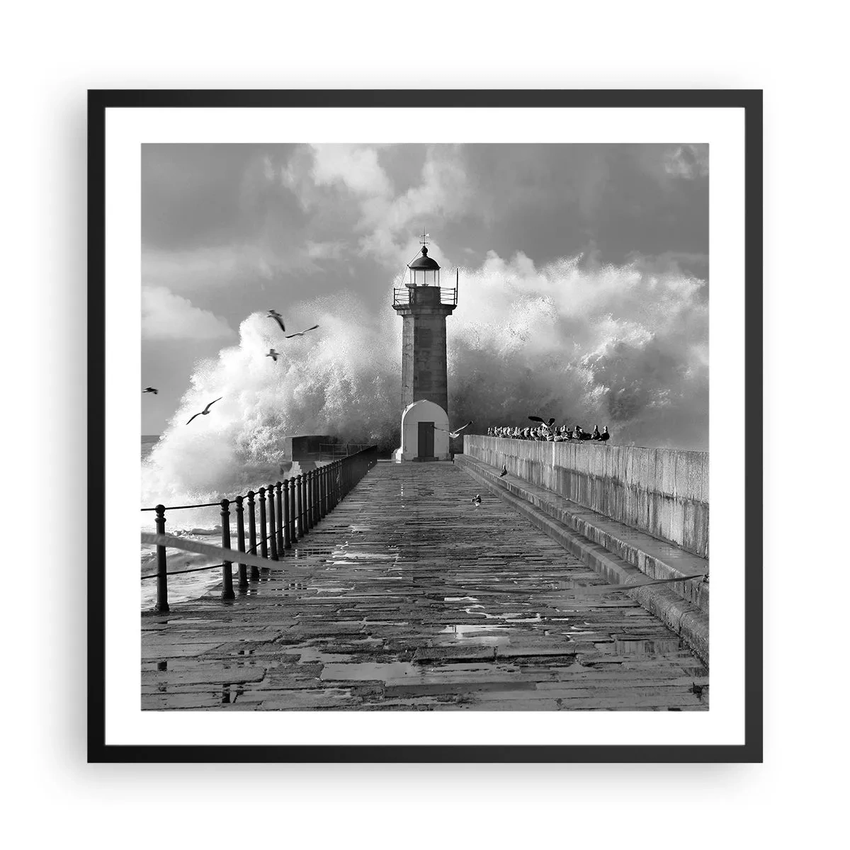 Plakat i sort ramme - Frygtløs - 60x60 cm