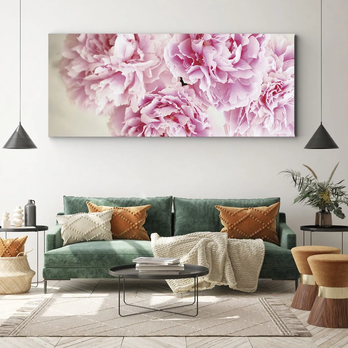 Lærredstryk - Billede på lærred - I lyserød glamour - 100x40 cm