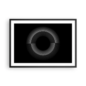 Plakat i sort ramme - Sort sol - 70x50 cm
