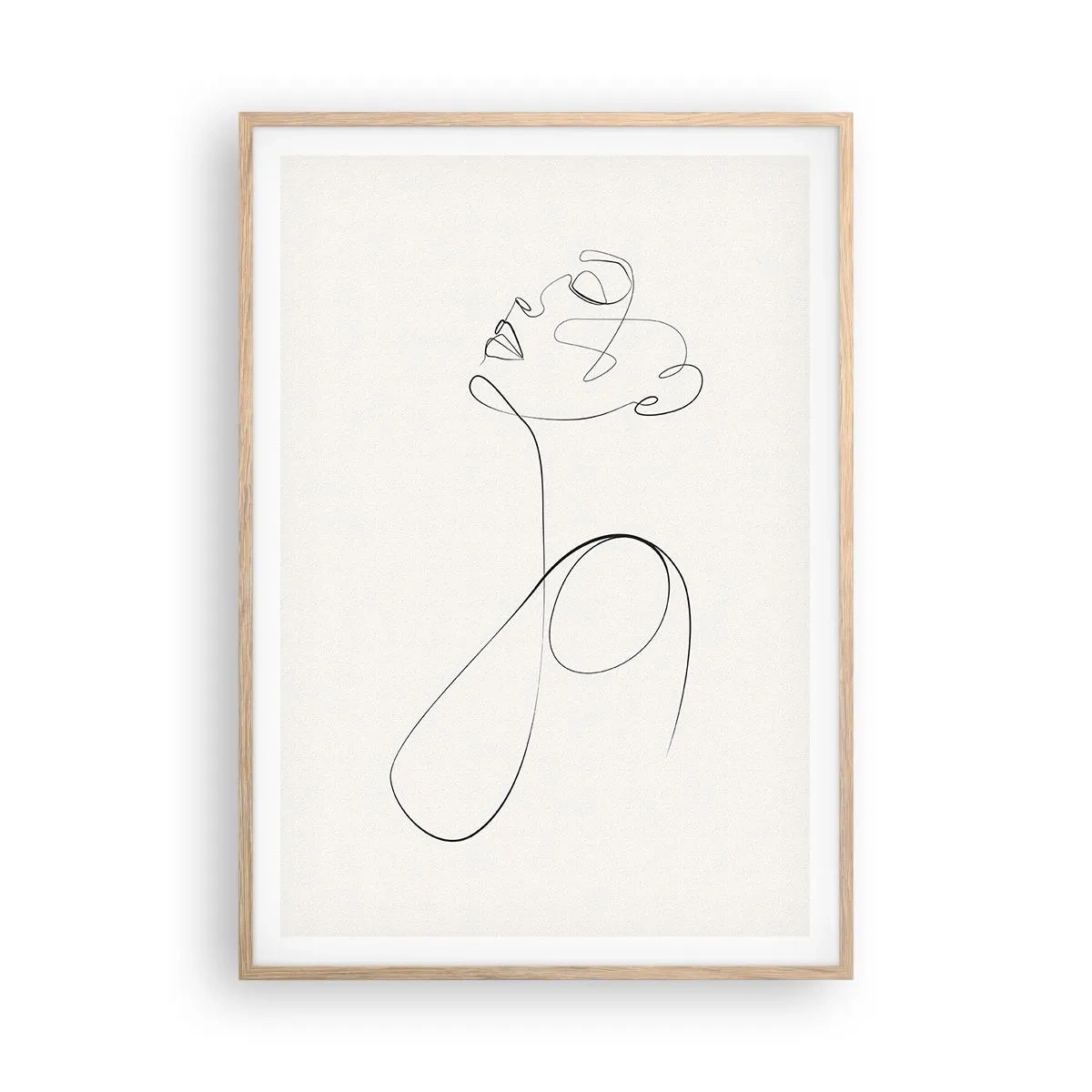 Plakat i ramme af lyst egetræ - Sløjfet i drømme - 70x100 cm