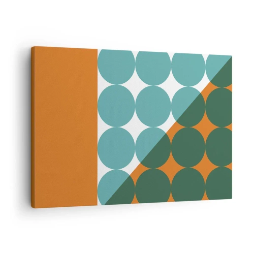 Lærredstryk - Billede på lærred - Geometriske mønstre i kontrasterende farver - 70x50cm - Op og over - Moderne vægdekoration til stue og soveværelse ARTTOR