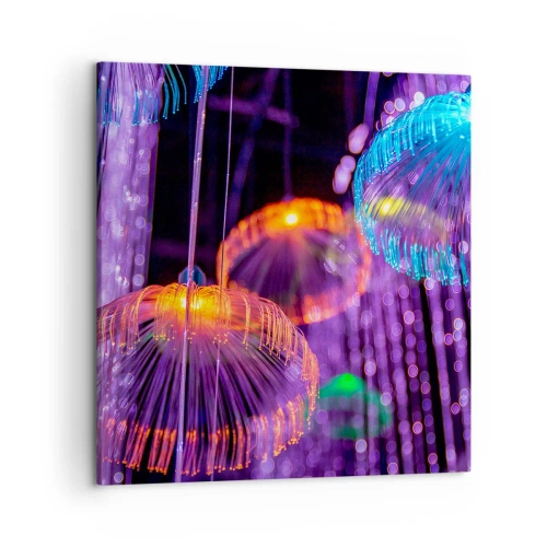 Lærredstryk - Billede på lærred - Lysende springvand - 50x50 cm