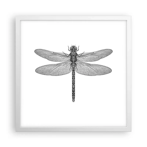 Plakat i hvid ramme - Præcision i naturen - 40x40 cm