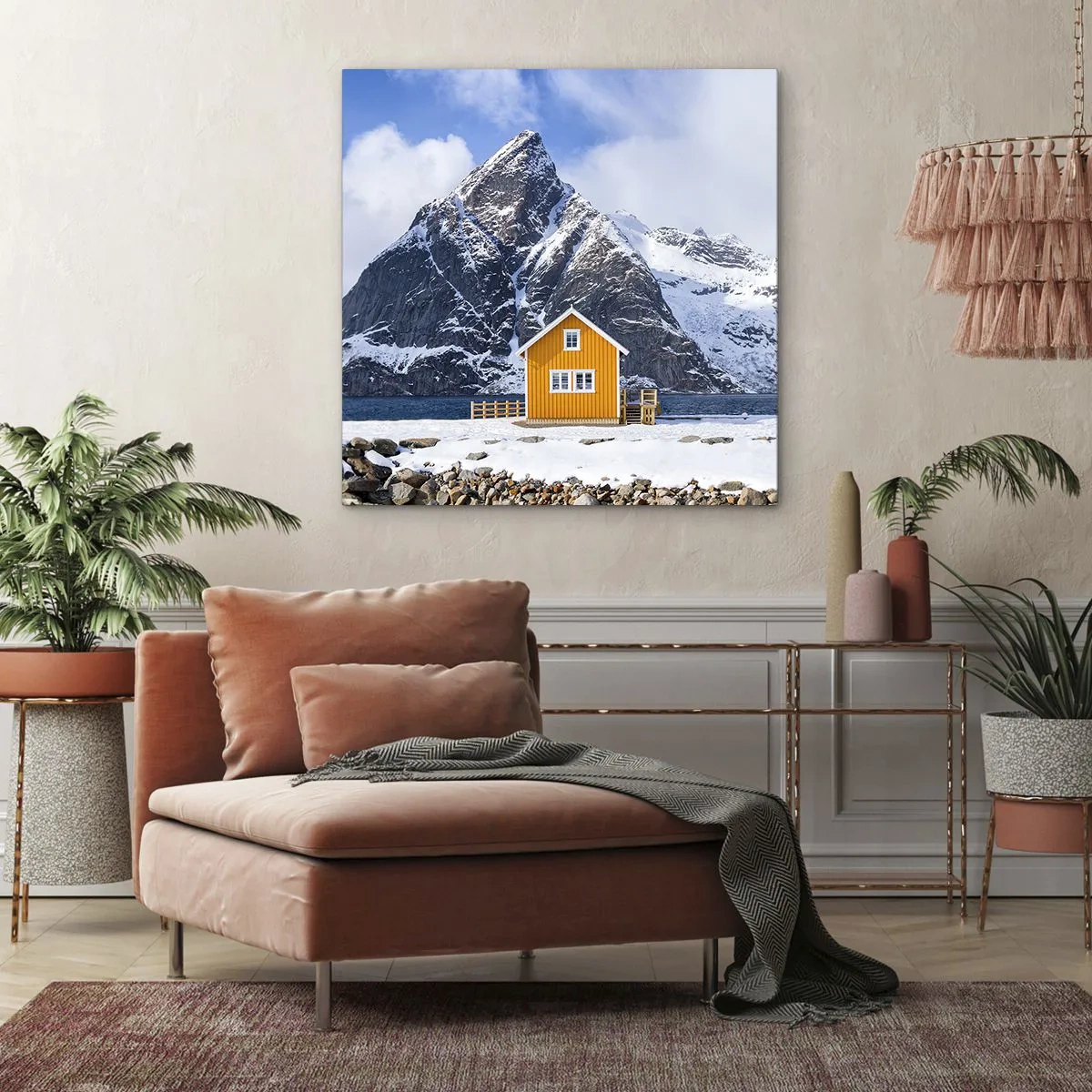 Lærredstryk - Billede på lærred - Skandinavisk ferie - 50x50 cm