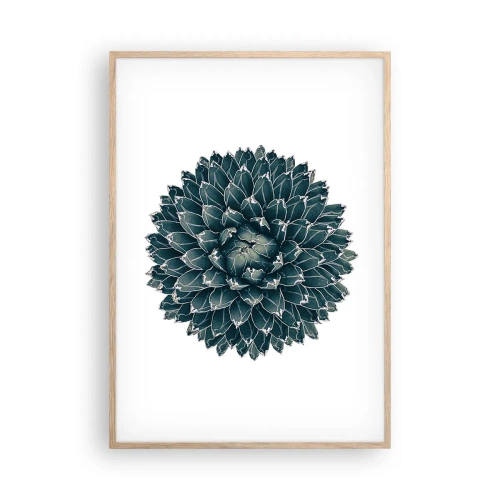 Plakat i ramme af lyst egetræ - Ørkenstjerne - 70x100 cm