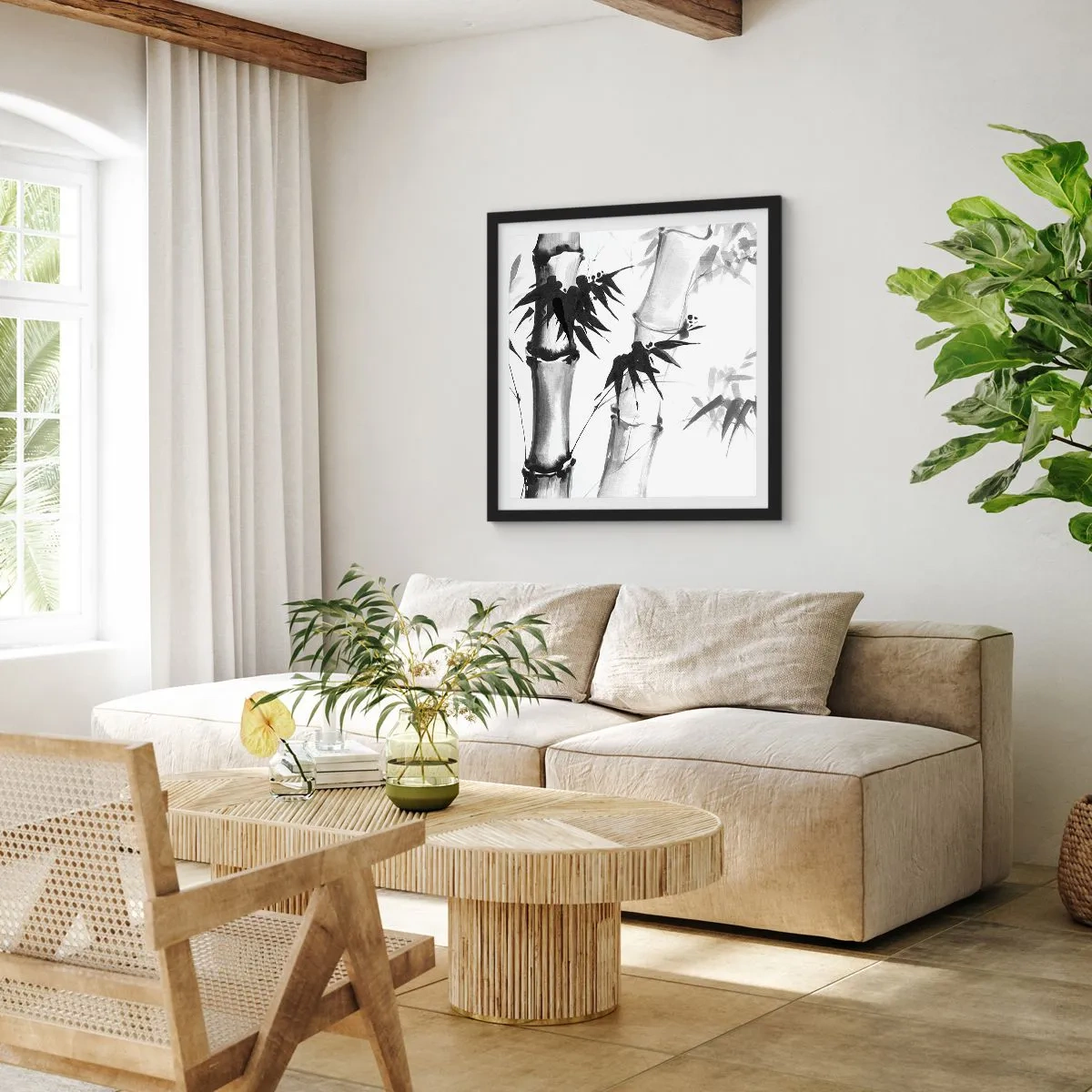 Plakat i sort ramme - Nærbillede af Orienten - 40x40 cm