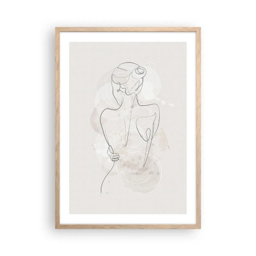 Plakat i ramme af lyst egetræ - Som et følsomt instrument - 50x70 cm