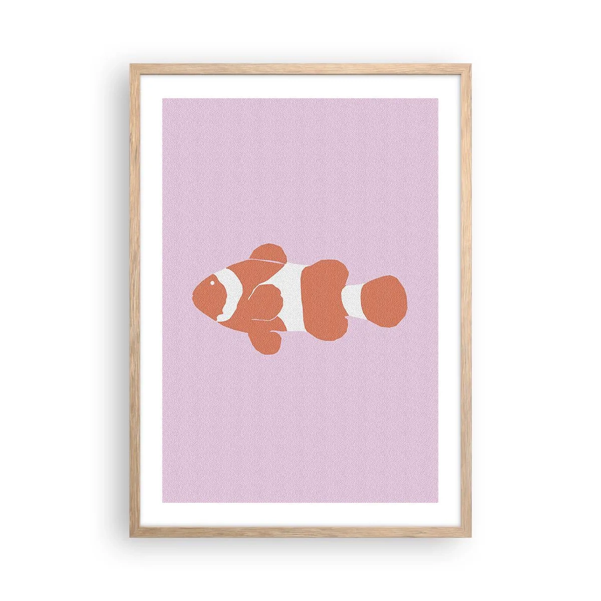 Plakat i ramme af lyst egetræ - I koraller til ansigt og hale - 50x70 cm
