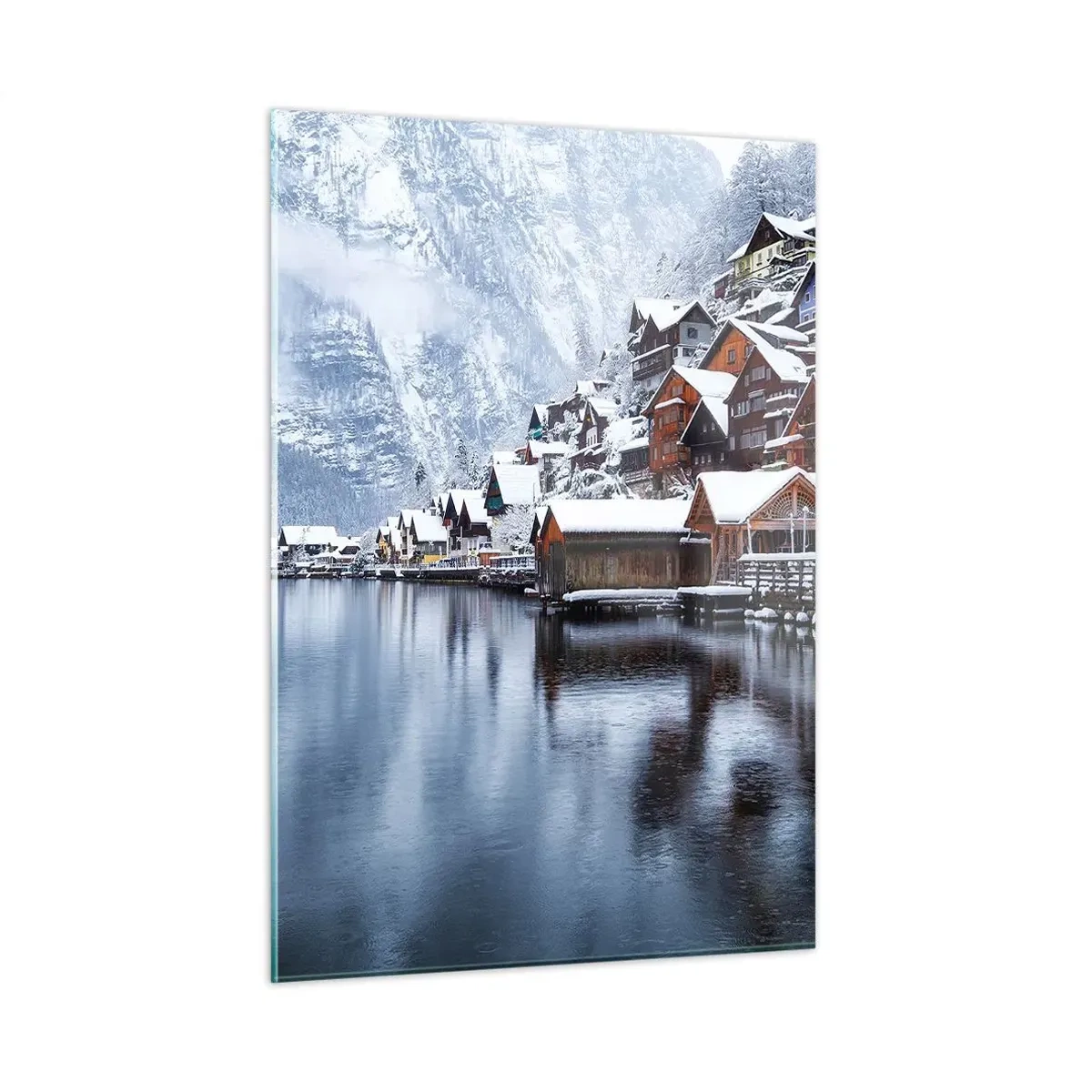 Billede på glas - I en vinterdekoration - 50x70 cm