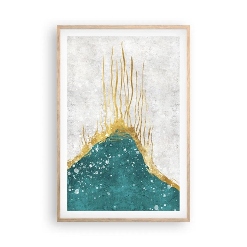 Plakat i ramme af lyst egetræ - Gyldent tidevand - 61x91 cm