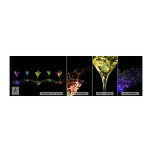 Prøve Fototapet Selvklæbende Deluxe Sticker - Glædens farver i krystalglas - Gastronomi, Cocktail, Farverig drink - 100x30 cm