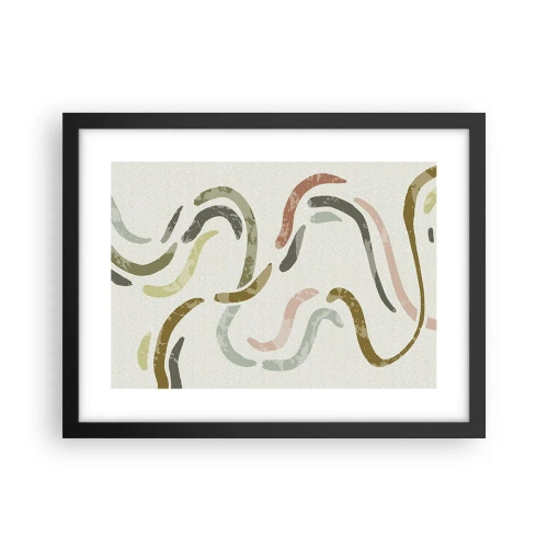 Plakat i sort ramme - Abstraktionens glade dans - 40x30 cm