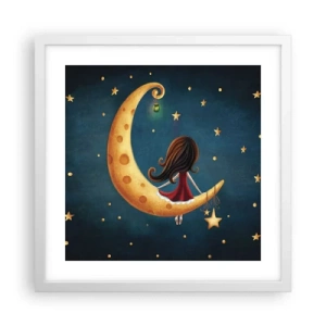 Plakat i hvid ramme - Der var engang... - 40x40 cm