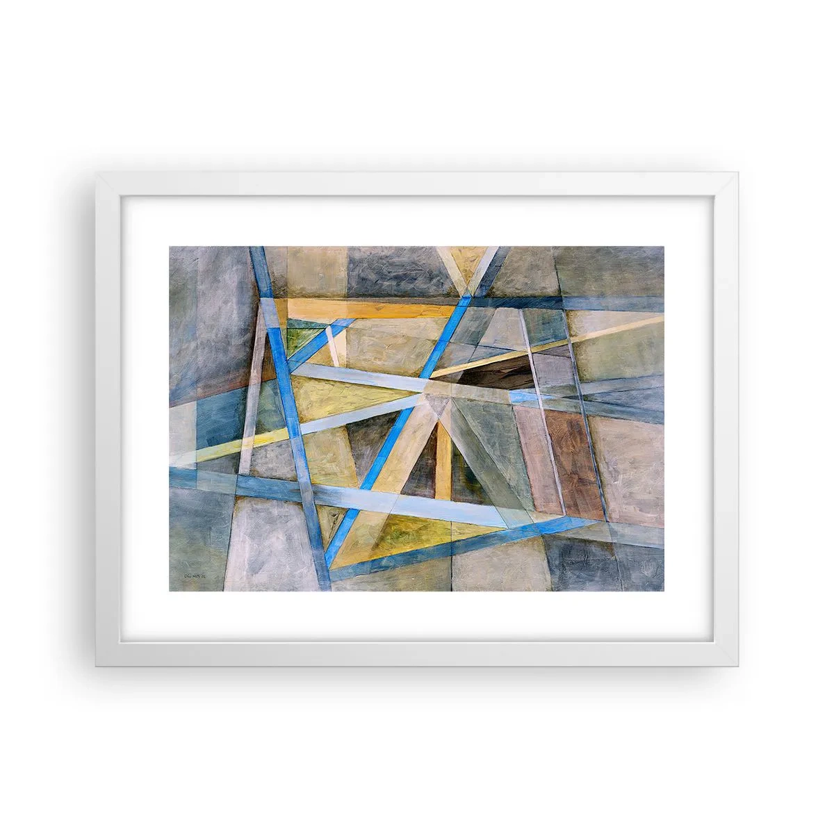Plakat i hvid ramme - Lige eller skråt? - 40x30 cm