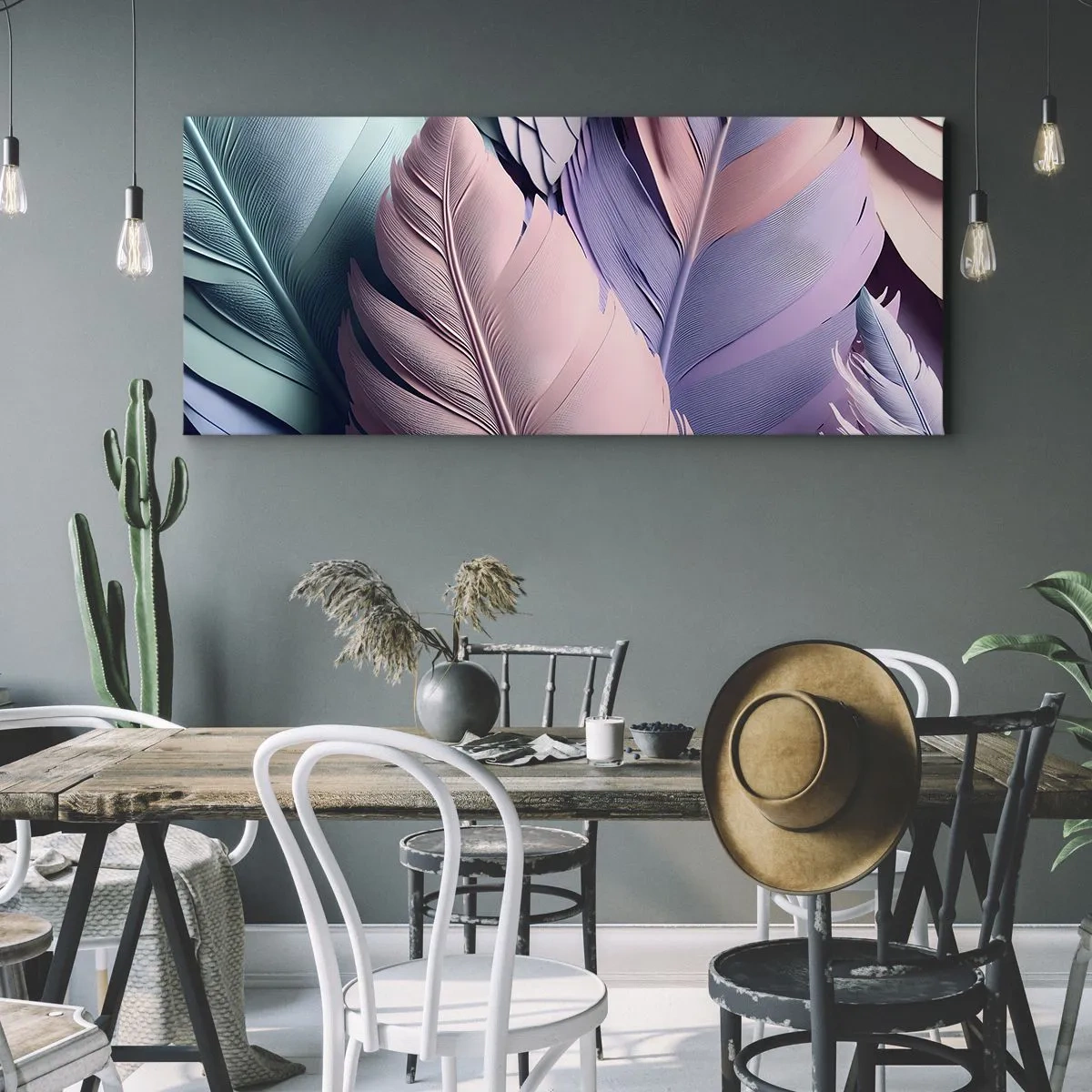 Lærredstryk - Billede på lærred - Chik fugl - 90x30 cm