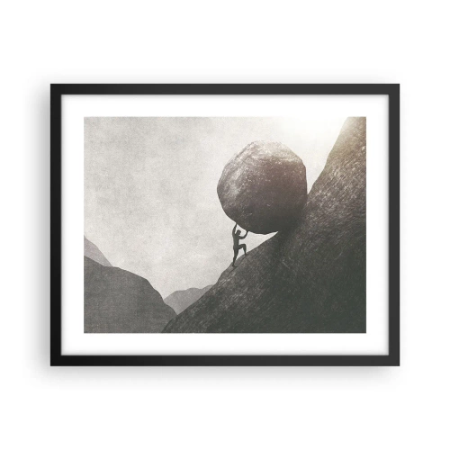 Plakat i sort ramme - Jeg tror mod al forventning - 50x40 cm
