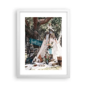 Plakat i hvid ramme - Make love… - 30x40 cm